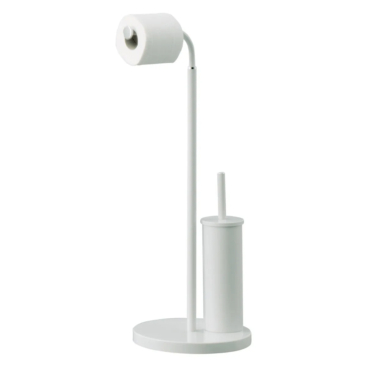 Portarrollos de papel higiénico/portaescobillas blanco, diámetro 31 cm, altura 76,7 cm