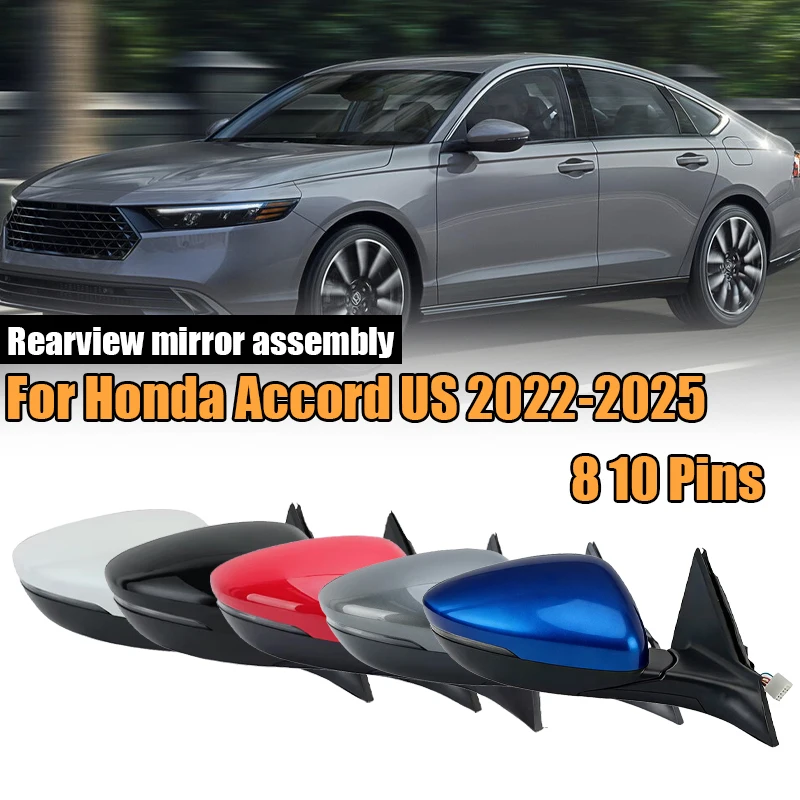 8/10 Pins Rearview Mirror Assembly For Honda Accord CY 2023 2024 2025 US Version Light Heated BSD Side Door Mirror Car Accessori