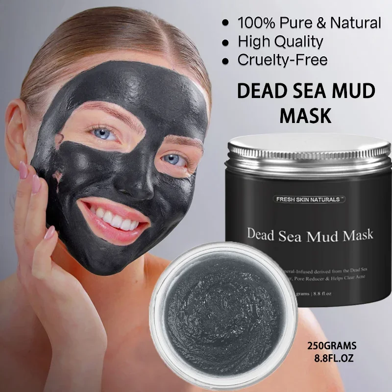 

Dead Sea Mud Mask for Face Body Spa Pore Reducer Acne,Blackheads Oily Skin,Natural Skin Care for Women,Men Facial Cleansing Clay