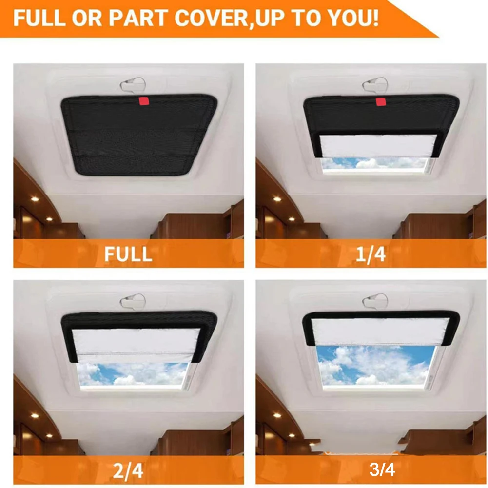 RV Skylight Sunshade Foldable RV Roof Aluminum Film Reflective Shading Pad Roof Cooling Pad Heating Cooling Air Home Improvement