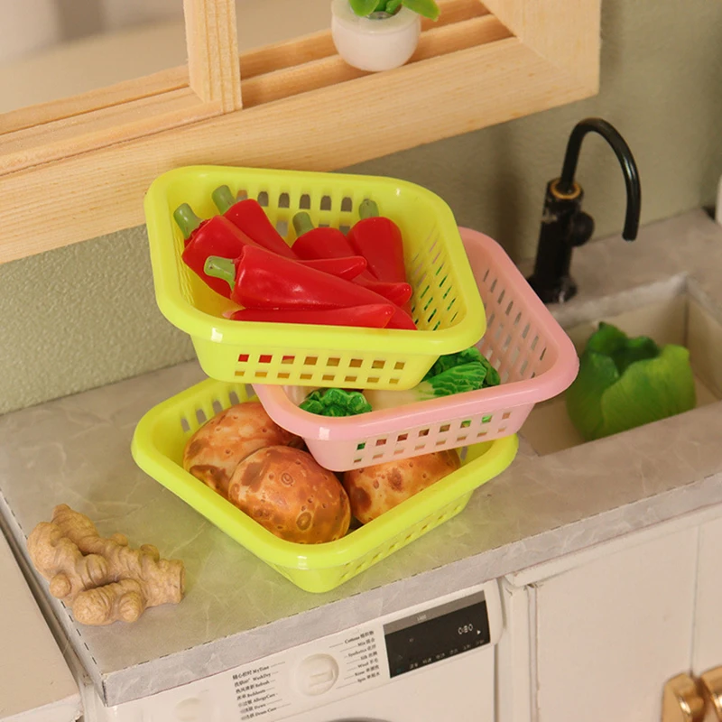 Dollhouse Simulation Washing Basket Vegetables Pocket Mini Scene Decoration Diy Props