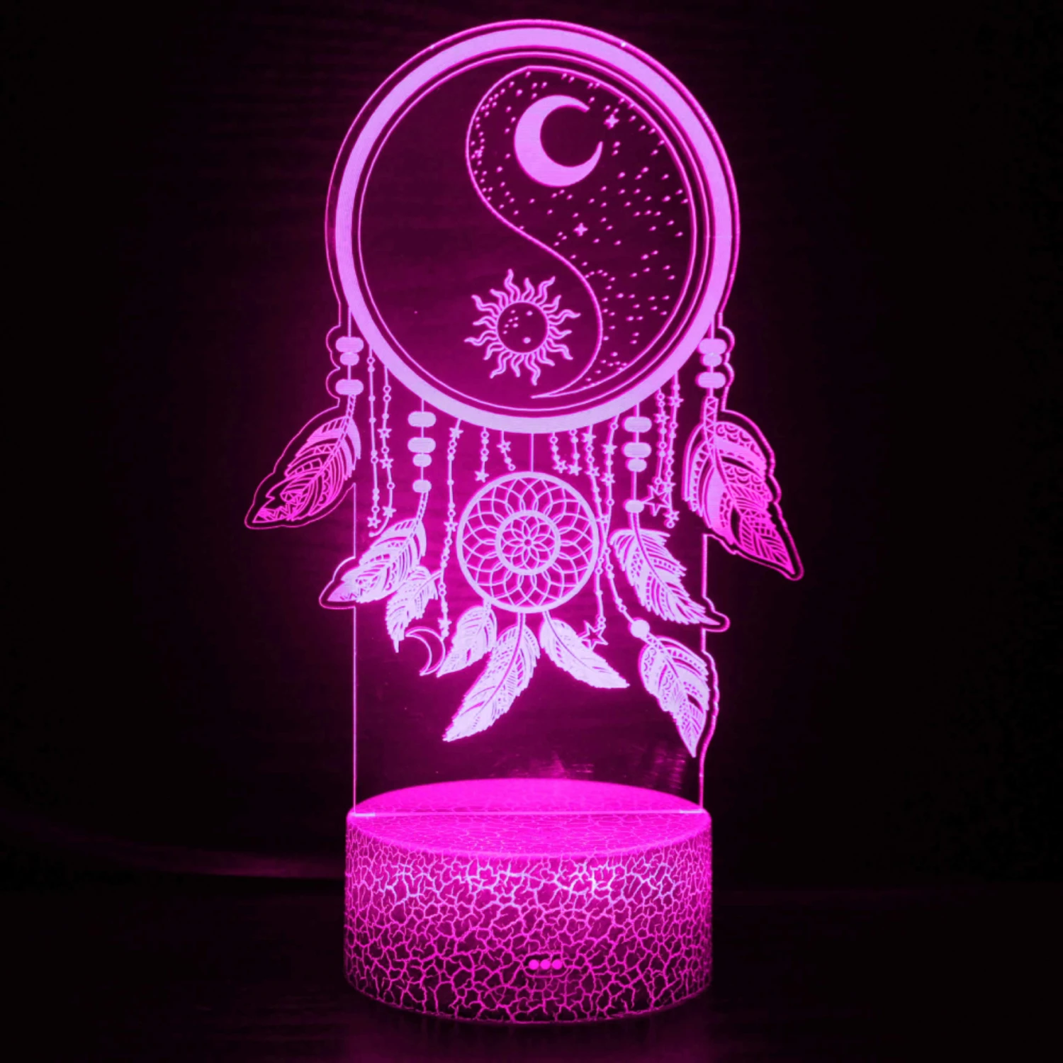 Stunning Dreamy 3D Illusion Lamp with Dream Catcher Design - Remote Control Included - 16 Color Changing Options - Perfect Gift