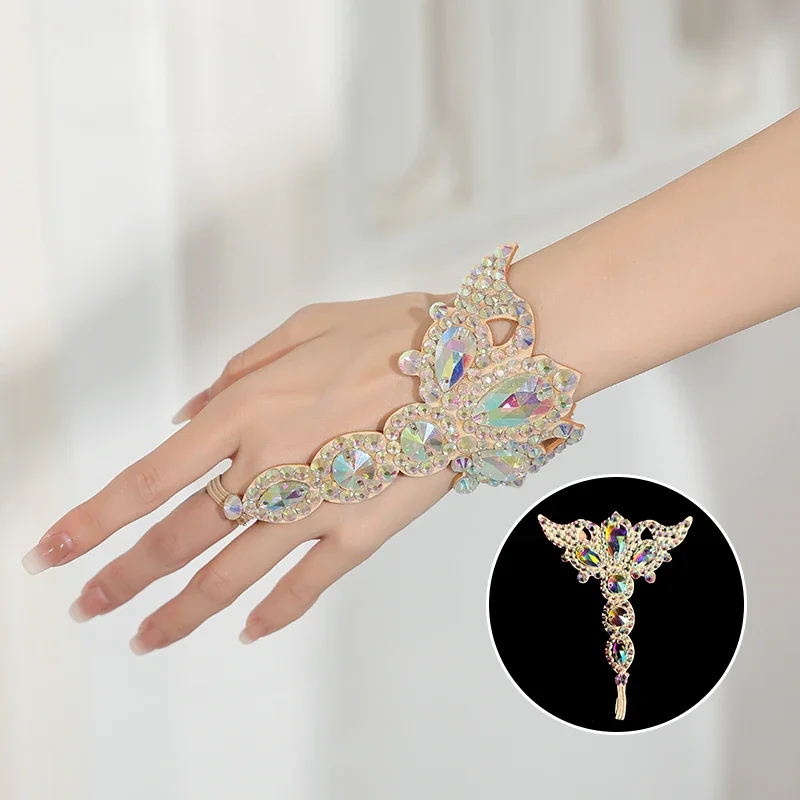 Acessórios de roupas de dança do ventre feminino brilhante strass palco colar desempenho oriental tornozeleira brinco jóias