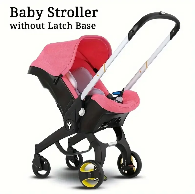 4-In-1 High-Landscape Baby Stroller, Foldable Compact Traveling Stroller with Adjustable Alloy Frame,Convertible Reversible Baby Stroller, Lightweight High-Quality for Mall, Outdoor Use, Compatible with Seat (Baby Travel Gear), Baby Items#Summervibes