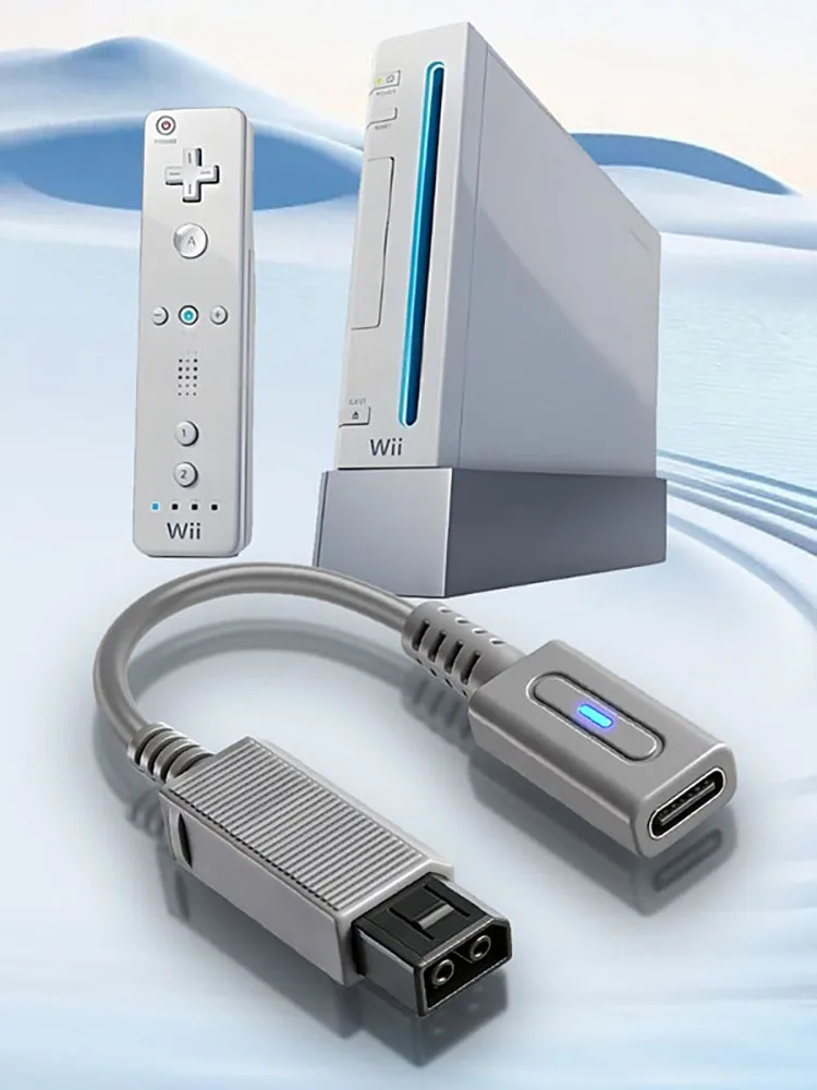 45W PD Typ-C Kabel für Wii-Controller Ladekabel USB-C LED-Konverterkabel für Nintendo Wii Konsole Stromkabel