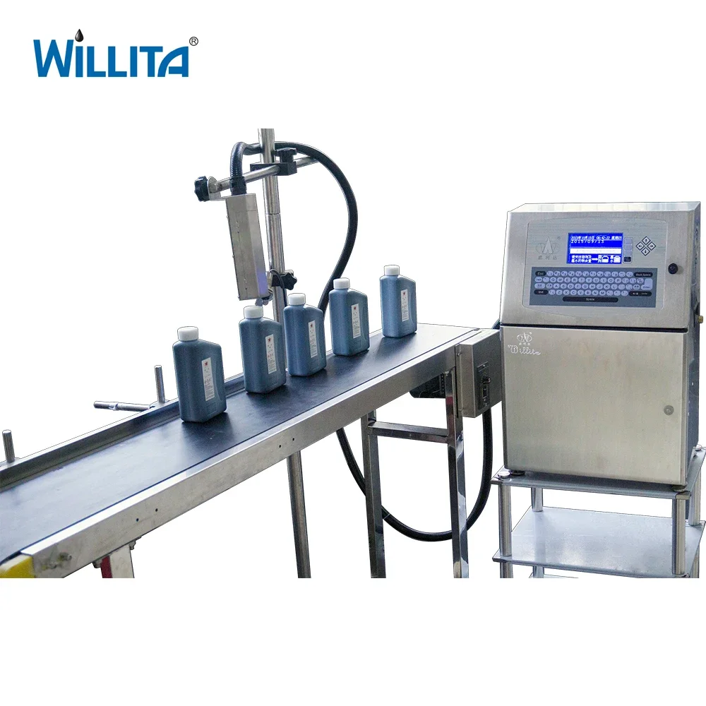 Willita Cij Continuous Ink Jet Printer Cosmetic Box Inkjet Printing Machines Automatic Batch Coding Machine for Pet Bottle