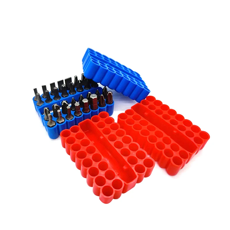 Twin Pack Hex Shank Organiser, 32 Slots Bit Holder for 6.35MM Shank Storage Box, Screwdriver Drill Storage