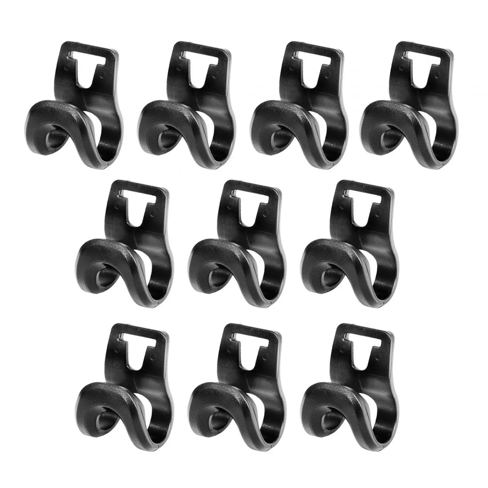 10x Tent Pole Clips Durable Easy to Install Awning Pole Hanger Clips for Picnic Mat Fixed Hiking Canopy Camping Backpacking