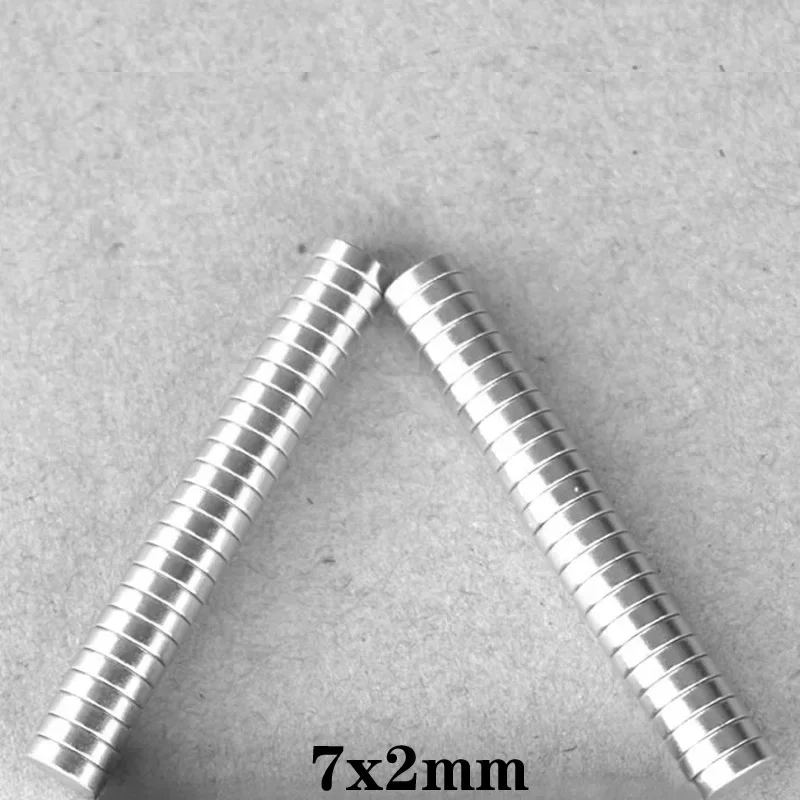 7*2mm Neodymium Strong Round Magnet 7*2 Search Magnets Neodymium 7x2 Disc Powerful Magnet For Fridge DIY Building Scientific