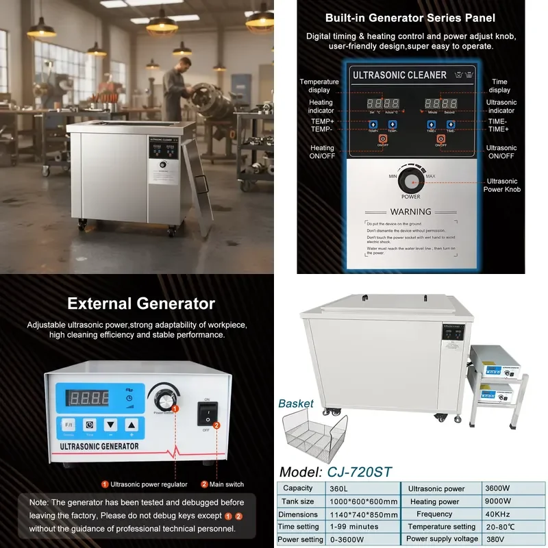 560L 40Khz Large Ultrasonic Cleaner for Commercial Engine Block Auto Parts Industrial Ultrasonic Cleaning Machine