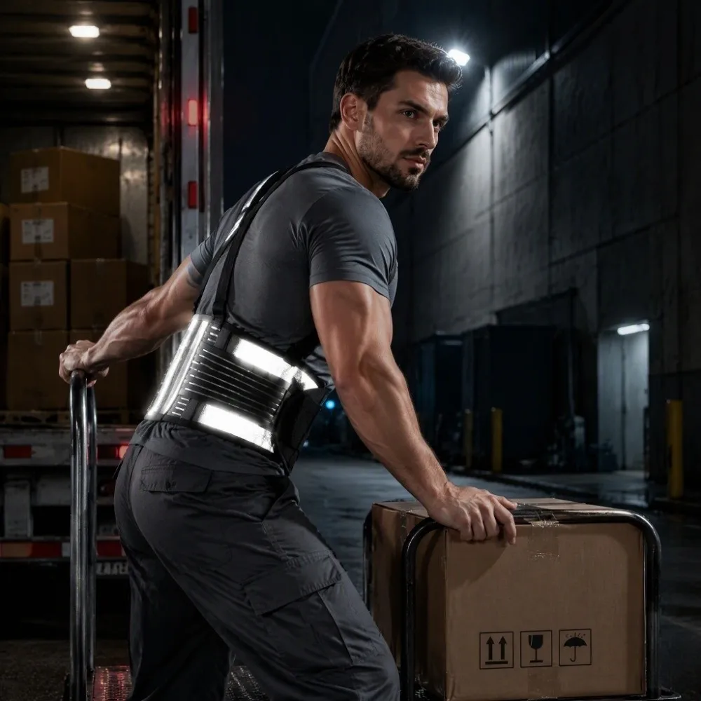 Adjustable Waist Stabilizers Belt Breathable Material Reflective Safety Panel Multipurpose Waist Belt Supportive Structure
