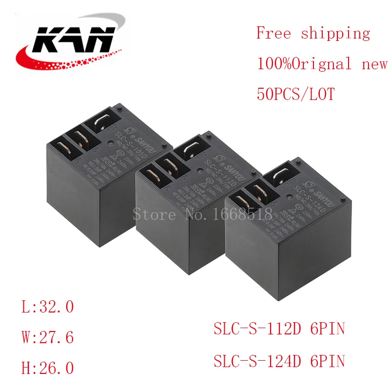 

Free shipping 50pcs relay SLC-S-112D SLC-S-124D 12VDC 24VDC 30A 250VAC 5PIN T91 Original New