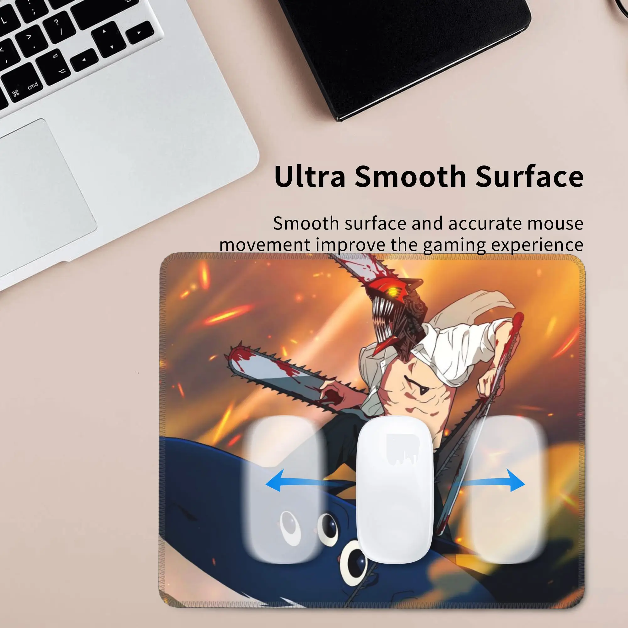 Shark And Denji Chainsaw Man Anime Mouse Pad Computer Keyboard Mouse Mat Gaming PC Laptop Desk Mat Office Accessories Table Mats