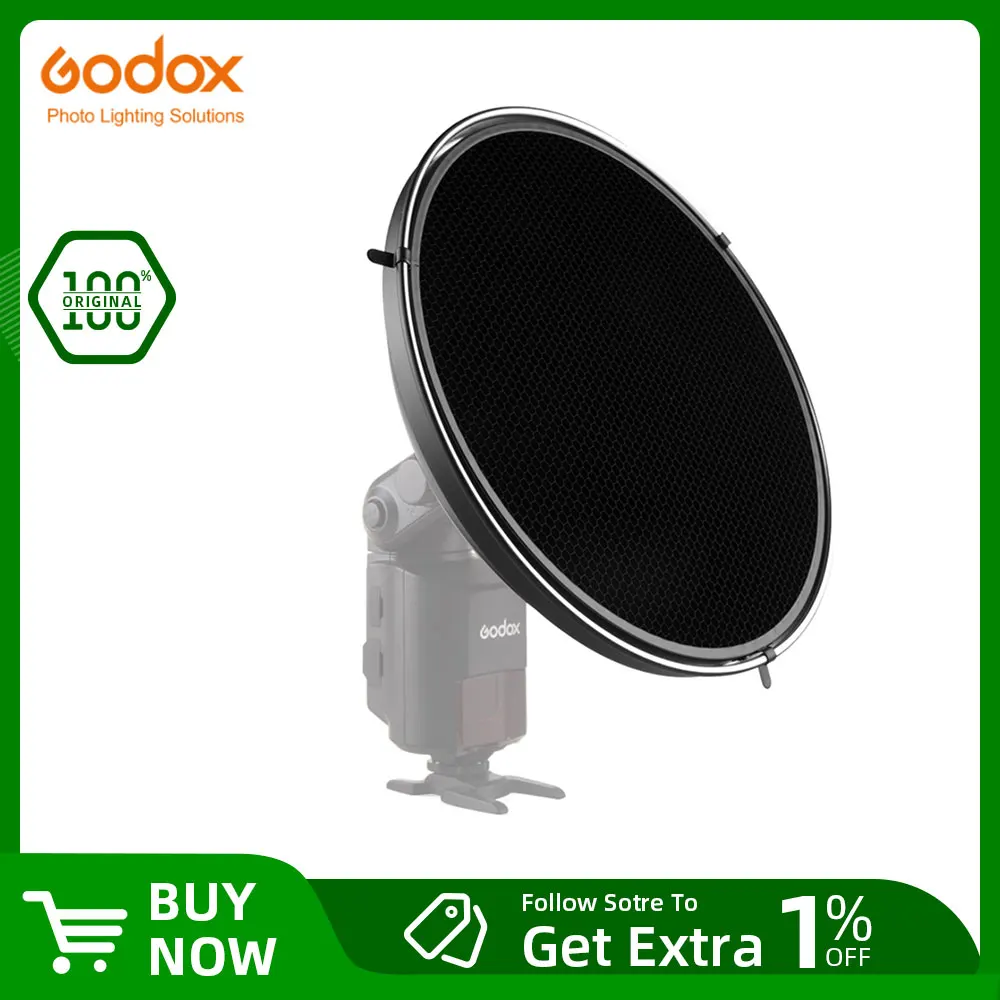 Godox AD-S3 Beauty Dish with AD-S4 Grid (Honeycomb Cover) for Godox WITSTRO AD200 AD-180 AD360 AD-360 II Speedlite Flash