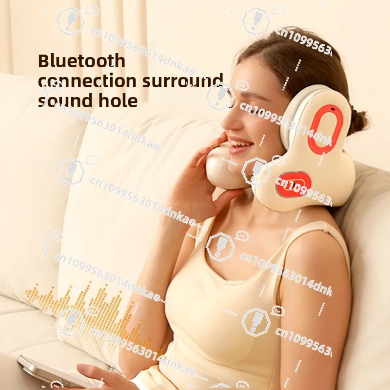 Noise Reduction Heating Pillow Neck Massage Bluetooth Connection Red Light Hot Compress Vibration Massage U-shaped Massage