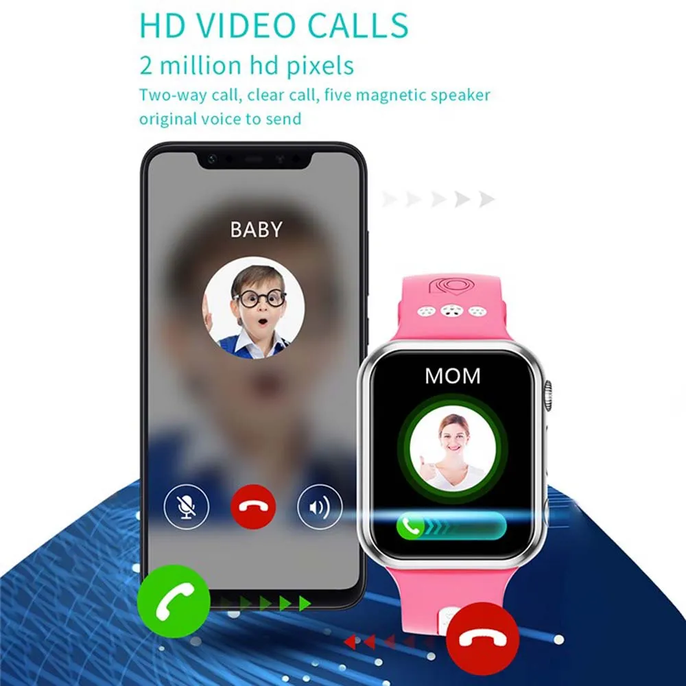 Kids 4G Smart Watch GPS WIFI Location Dual Camera Video Call IP67 Waterproof Bluetooth watch for Student Children Birthday Gifts 3