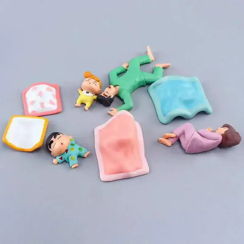 Crayon Shin-Chan Boneca Figura Modelo Toy, Quilt Cover, Dormir Posição, Presentes Ornamentos, Q Version, 4Pcs