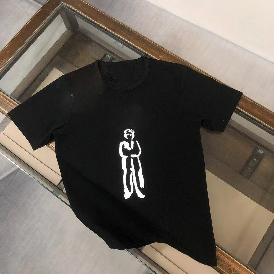 Novo homem de rua americano carta impressa algodão manga curta t camisa moda masculina e feminina tendência minoria moda solta topo