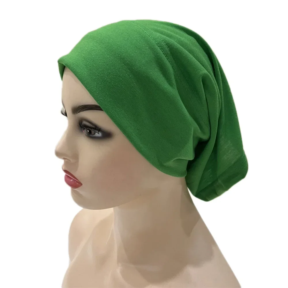 Plain Cotton Tube Hats Underscarf Muslim Turban Pure Color Stretch Inner Hijabs Women Head Scarf Under Hijab Long Hair Bonnet