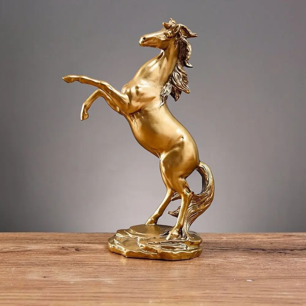 Modern Resin Horse Sculpture Abstract Animal Figurine Home Decoration Office Desk Craft Ornament Business Opening Success Gift