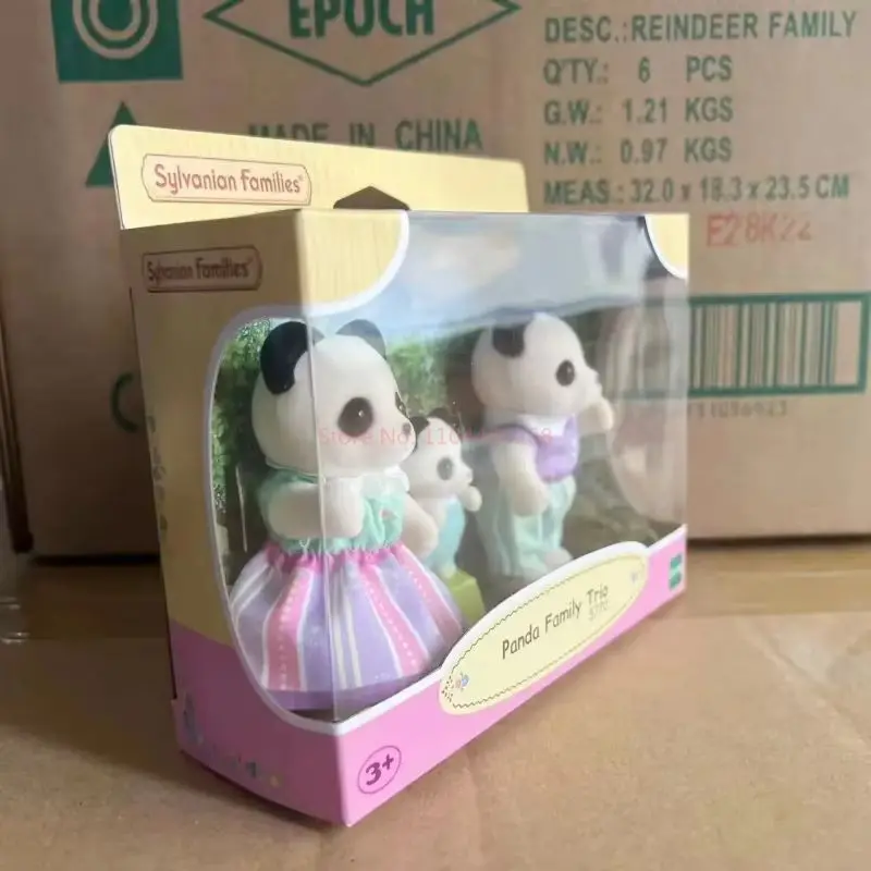 Figurki anime Sylvanian Families, Calico Critters, zestaw mebli, kwiatowy kot, czekoladowy królik, słoń, panda, trio rodzinne, prezenty