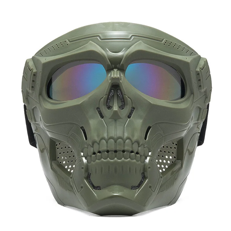 Skull Motorcycle Full Face Mask Windproof Protective Mask With Goggles Offroad Motorbike Cycling Airsoft Tactical Gear view 6