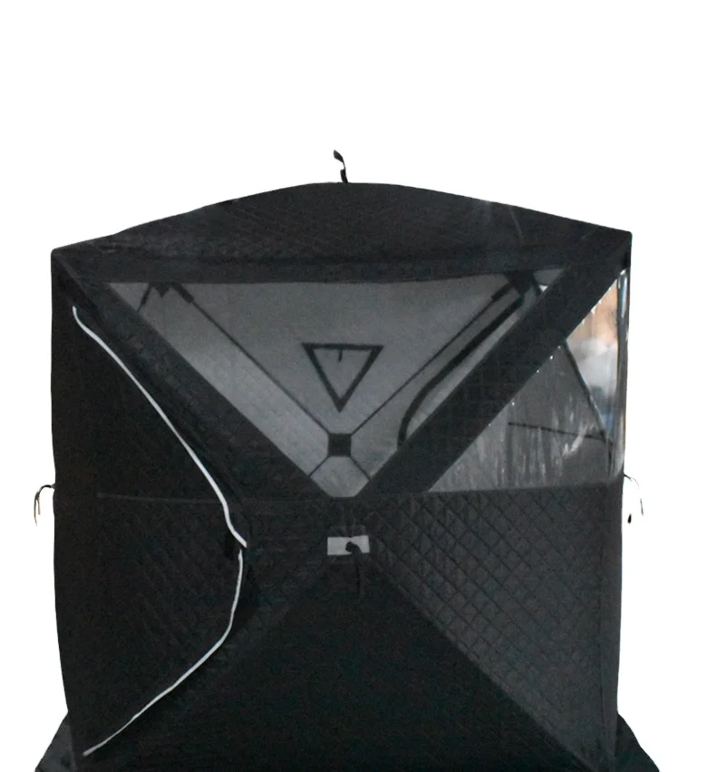 Pop Up Custom Outdoor Mobile Sauna Tent Portable Square Hiking Insulated Camping Ice Cube Winter Fishing Hub Tent Sweat Tent