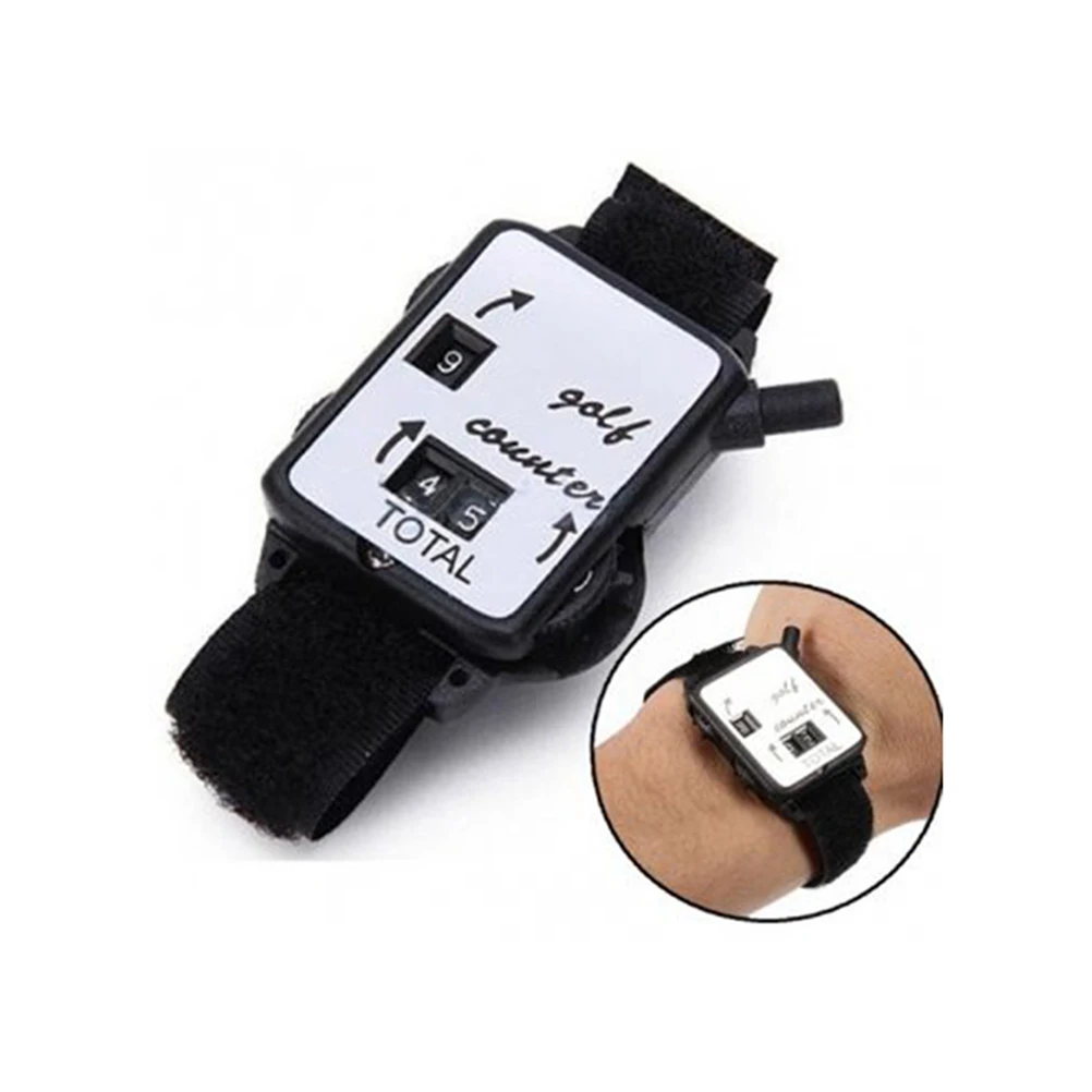 

Golf Score Counter Black Plastic Wristband Referee Stroke Keeper Hook Loop Strap Wearable Watch Golf Score Keeper