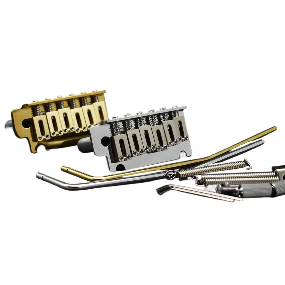 Small Double-shake Bridge Base 10.5-string Pitch Zinc Alloy Electric Guitar 6-string Flat Head Single-shake String Threading