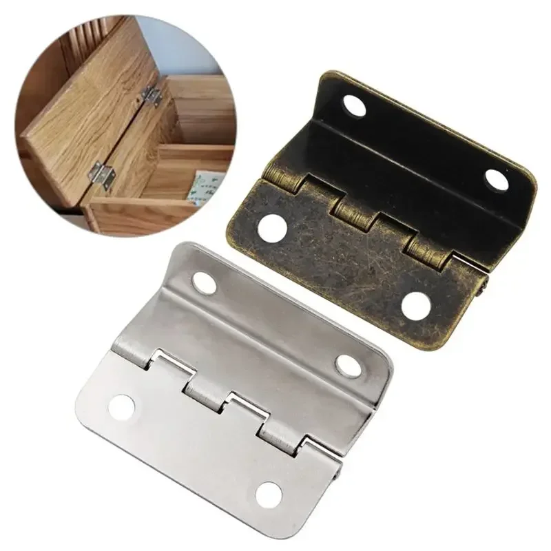 4Pcs Cabinet Door Hinge Luggage Jewelry Wood Boxes Vintage Hinges Home Furniture Decoration with 4 Hole tip out hinge