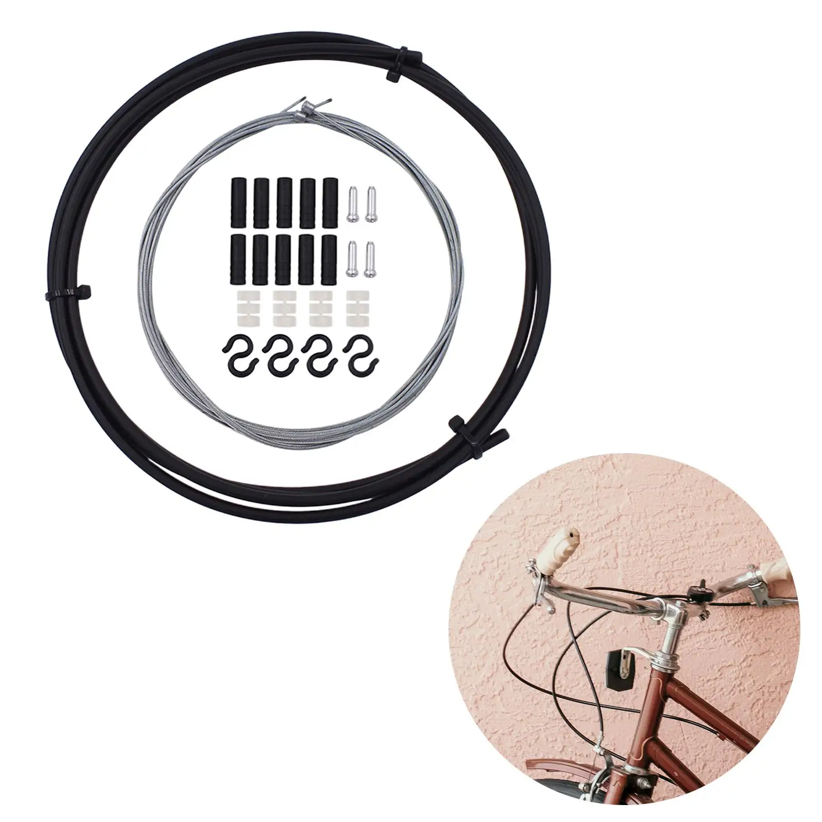 Derailleur and Brake Cable Housing Kit Universal Bicycle Components Parts Smooth Braking Power for Mountain Road