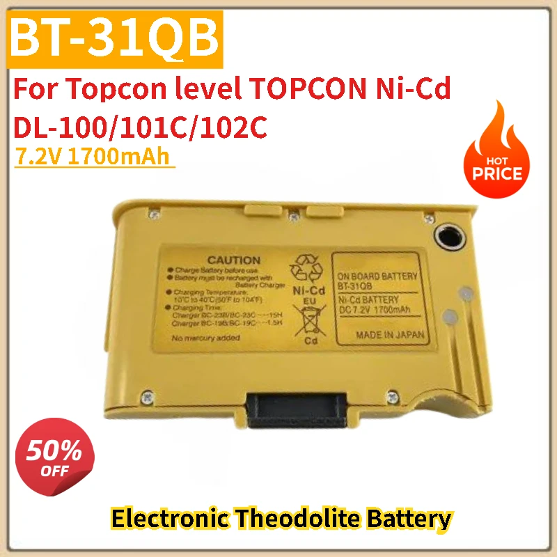 Electronic Theodolite Battery 7.2V 1700mAh BT-31QB for Topcon level TOPCON Ni-Cd DL-100/101C/102C Brand-New High Quality