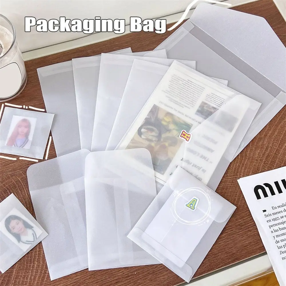 Bolsas de papel de mantequilla de 20 piezas a prueba de polvo, almacenamiento de tarjetas postales, cubierta de fotos, bolsa de embalaje de regalo semitransparente