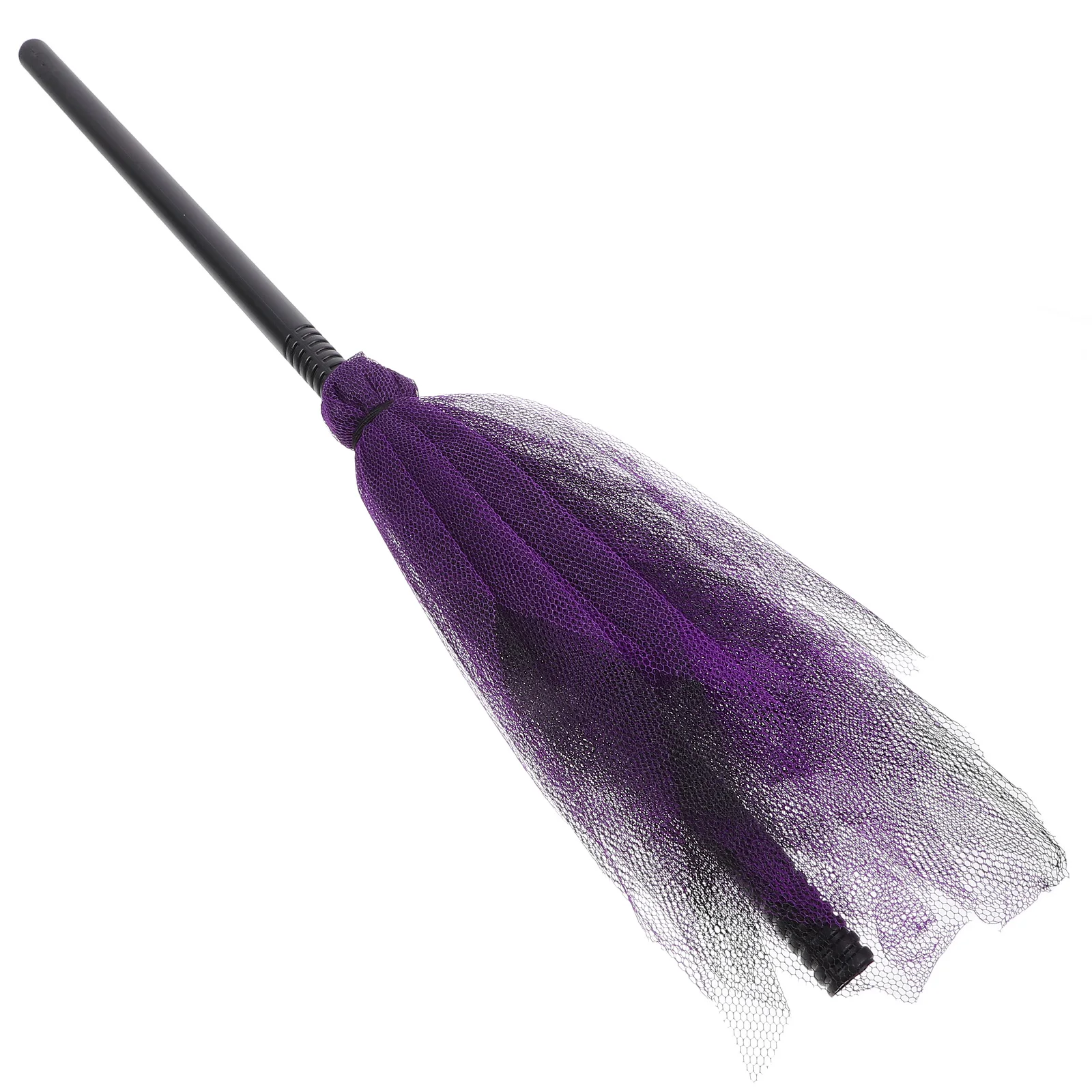 Net Fabric Witch Broomstick Lightweight Plastic Halloween Decor Prop For Women Men Party Stage Cosplay Accessory