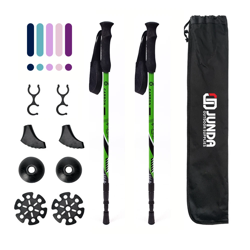 telescoping foldable self defense hiking Trekking Poles Sticks