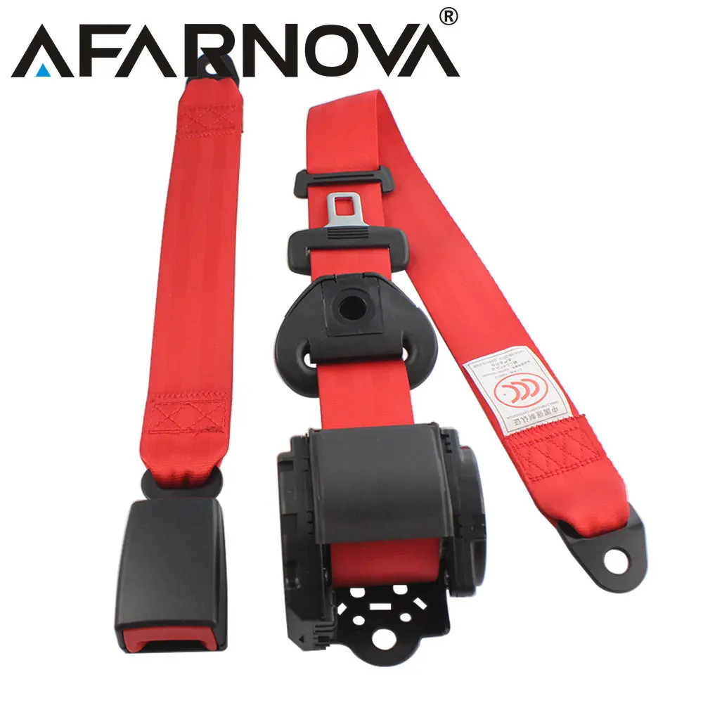 Universal 3 points Safety Belt Retractable Car Seat Belt  Adjustable Auto Lap and Shoulder Belt Red Back Beige Blue Grey