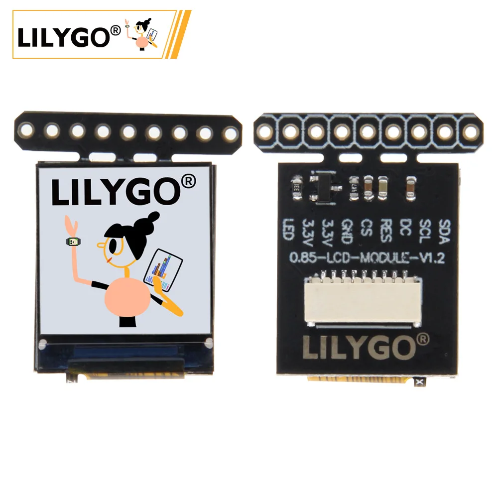 LILYGO 0.85 Inch LCD Development Board GC9107 Full Color IPS Display Screen Module