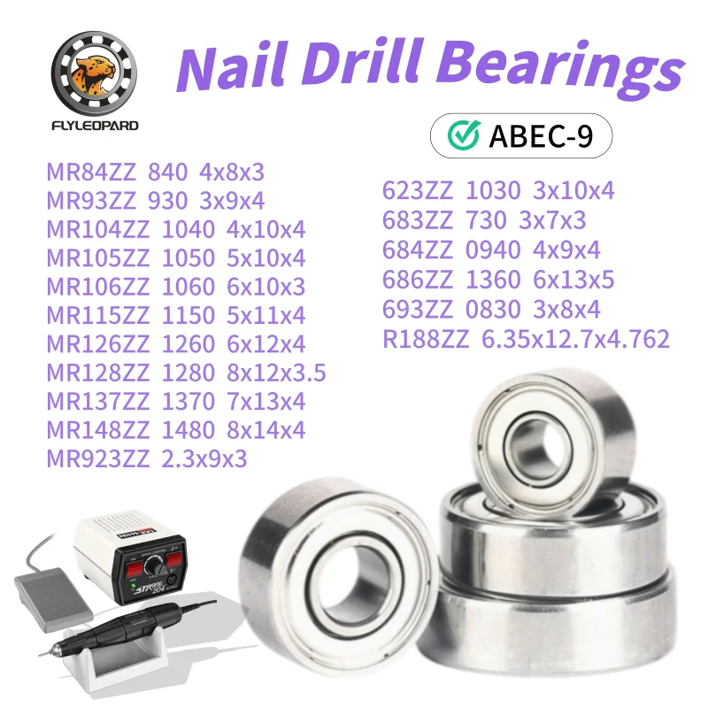 4Pcs/set High Speed Handpiece Bearing  ABEC-9 Kits for Strong 120  102  105L  106  103L  107