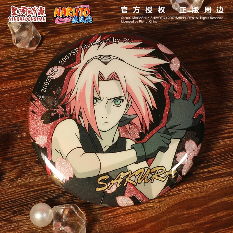 NARUTO 20th Year Uchiha Sasuke Haruno Sakura Hyuga Hinata Kakashi Minato Itachi China Official Authorization Cosplay Badge