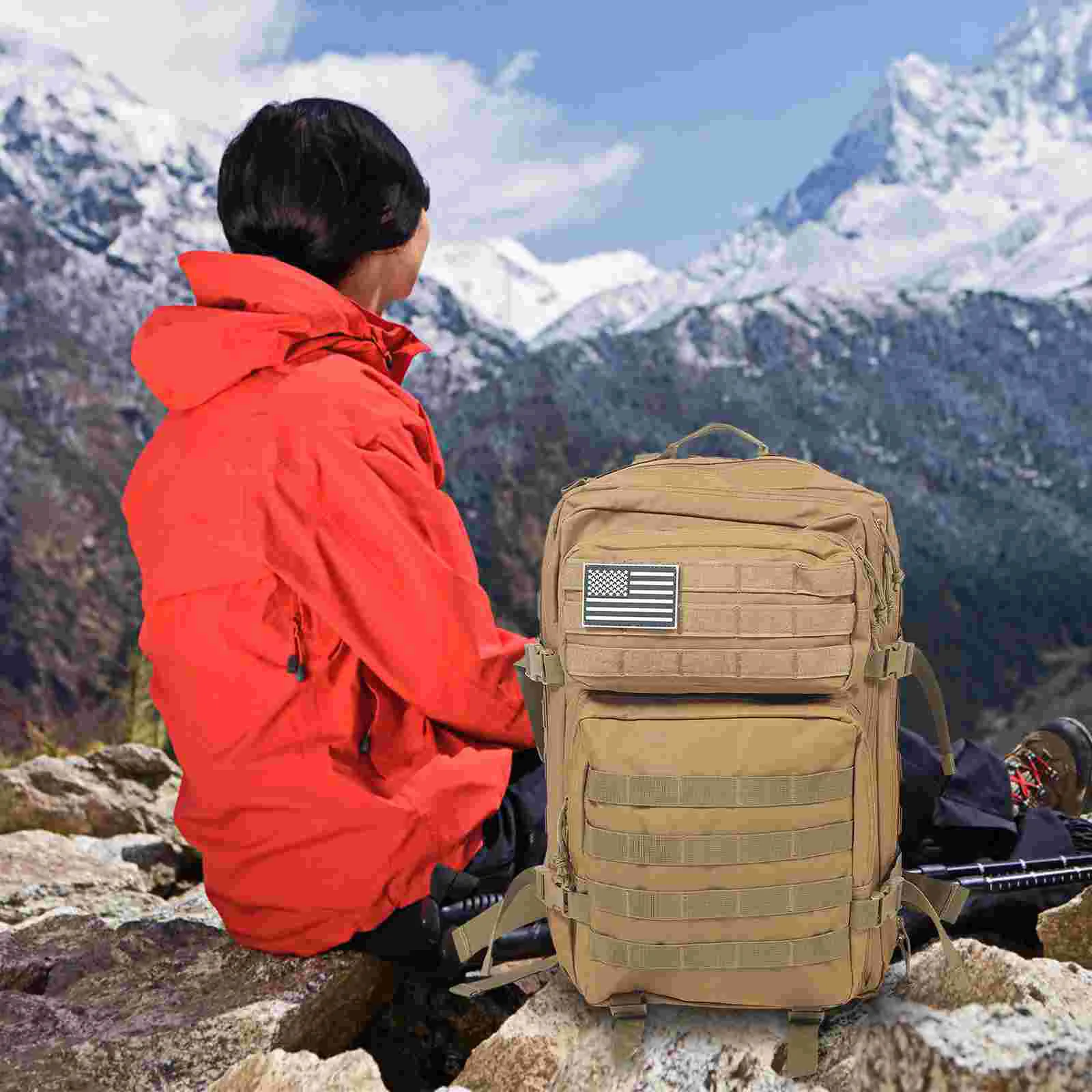 

Outdoor Camouflage Backpack Oxford Water- 900d Fabric Sports Mountaineering Bag Khaki Knapsack The