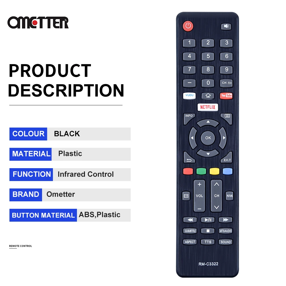 RM-C3322 tv apto para jvc rmc3322 controle remoto inteligente ler com netflix suscripción 1 mes
