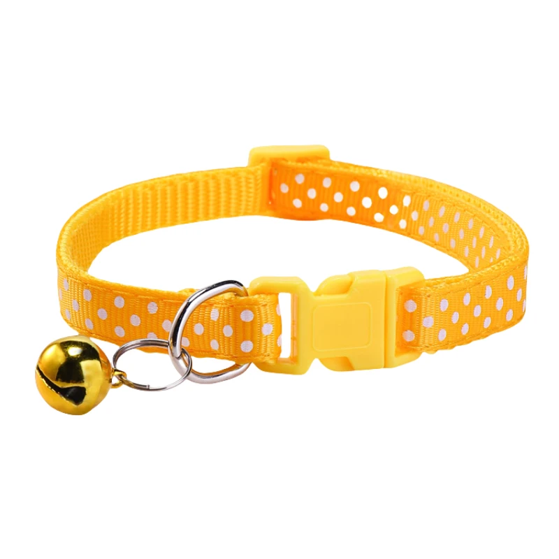 6 Pcs/set Cat Collar Fashion Dot Small Pet Collar Can Adjustable 7-12inch Necklace with Bell