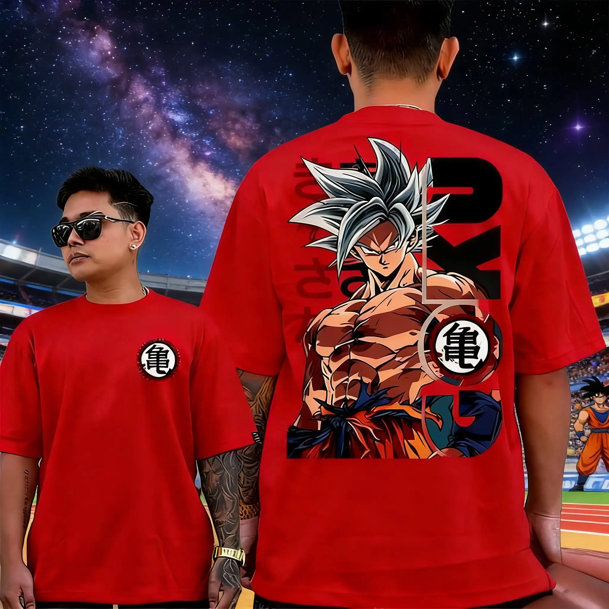 

2026 Summer Dragon Ball Retro Anime T-Shirt Men's Ultra Instinct Goku Casual Loose Sports Daily Short Sleeve Crew Neck Tee