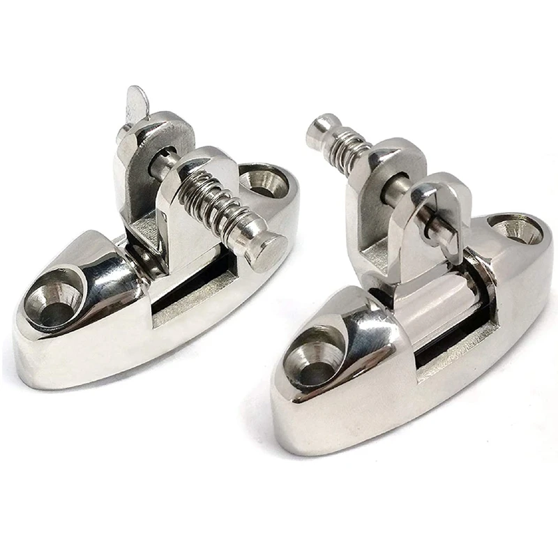 1 Pair Of Marine Grade 316 Stainless Steel Boat Top Deck Hinge Swivel Mount With Removable Pin