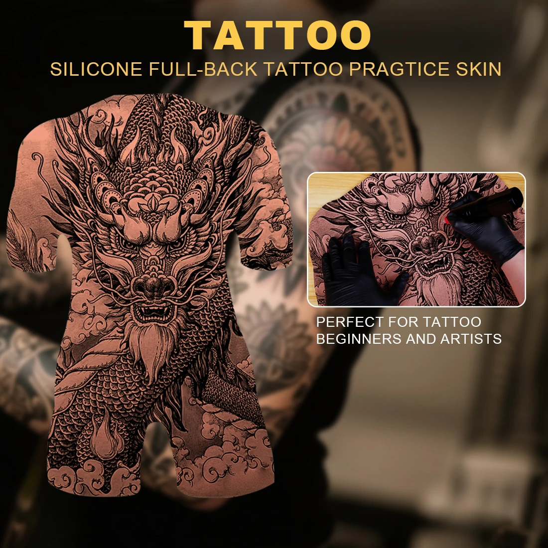 الوشم الجلد ممارسة كامل الظهر الوشم سيليكون ممارسة الجلد سميكة الجانب لينة الجلد الاصطناعي لفناني الوشم المبتدئين #5