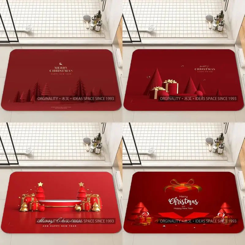 

Christmas Trees Pattern Mat Living Room Decoration Home Sofa Non-Slip Carpet Study Bedroom Tatami Children'S Soft Floor Mat