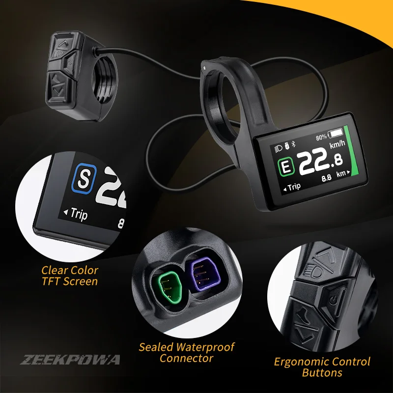 شاشة Bafang DPC245 TFT LCD يمكن 0–6 أوضاع مساعدة لمحرك Bafang متوسط المحرك M510 M600 M560 M420 بلوتوث 5.1 عداد السرعة