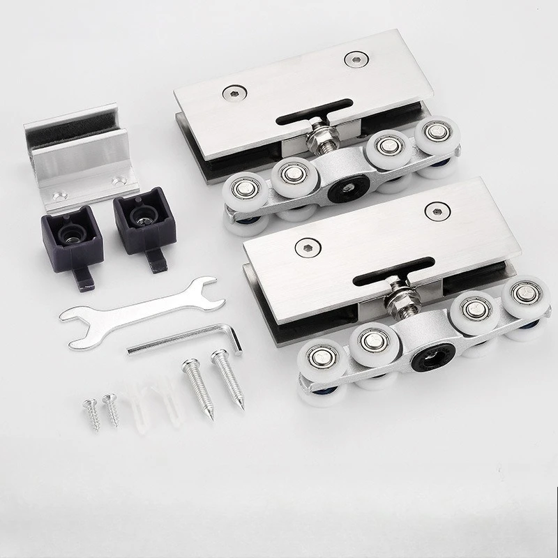 

1 комплект, подвесное колесо для раздвижной двери, зажим для стеклянной двери, аксессуары, зажим для ванной комнаты, колесо для раздвижной двери, шкив, стеклянное колесо для раздвижной двери