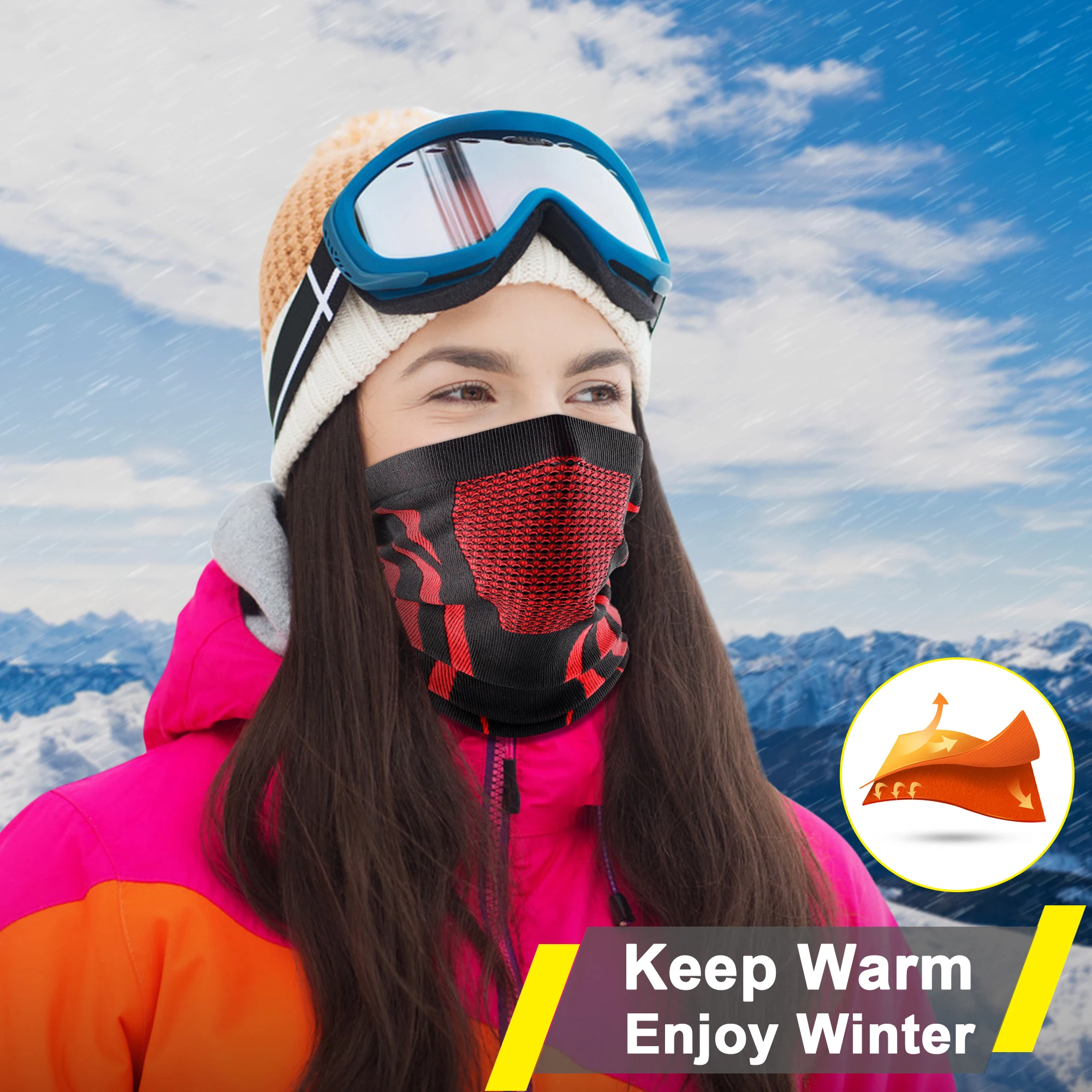 Winter Bandana Skiing Hiking Cycling Snowboard Face Mask Running Hunting Fishing Breathable Neck Warmer Sports Scarf Men Women