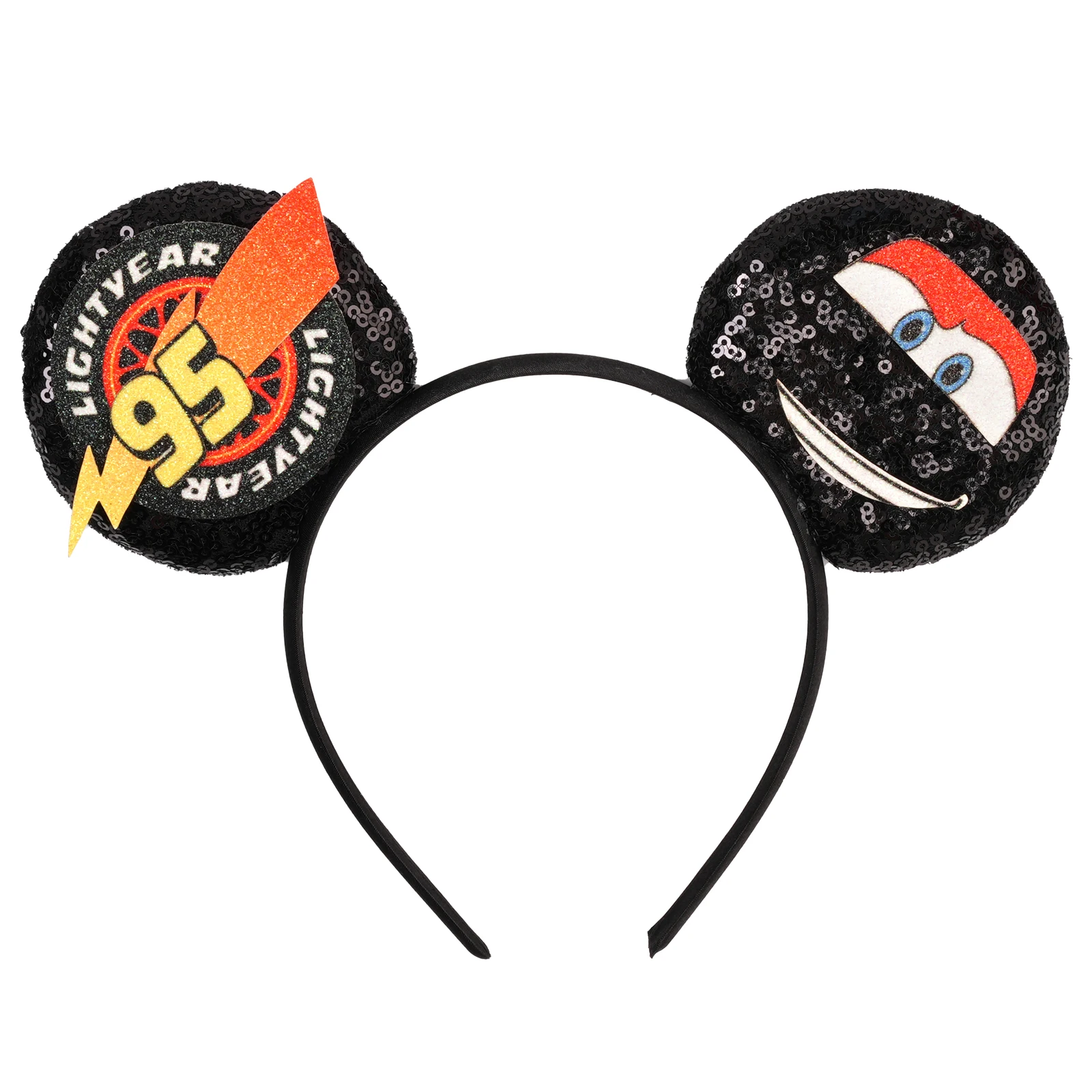 Disney Anime Auto Haaraccessoires Pixar 95 Lightning McQueen Mickey Mouse Oor Hoofdband voor Meisjes Kinderen Vrouwen Pailletten Boog Haarband